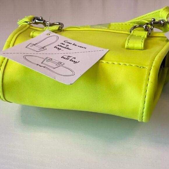 NWT NEW MONDANI NEW YORK XHILARATION BRIGHT YELLOW SHOULDER/BELT BAG PURSE - Picture 7 of 11